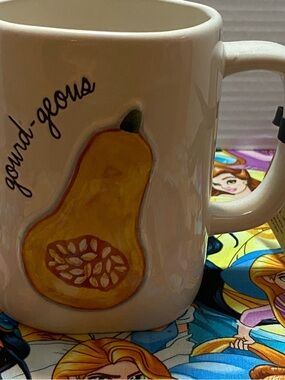 Rae Dunn Gourd-geous Mug with Yellow Accent